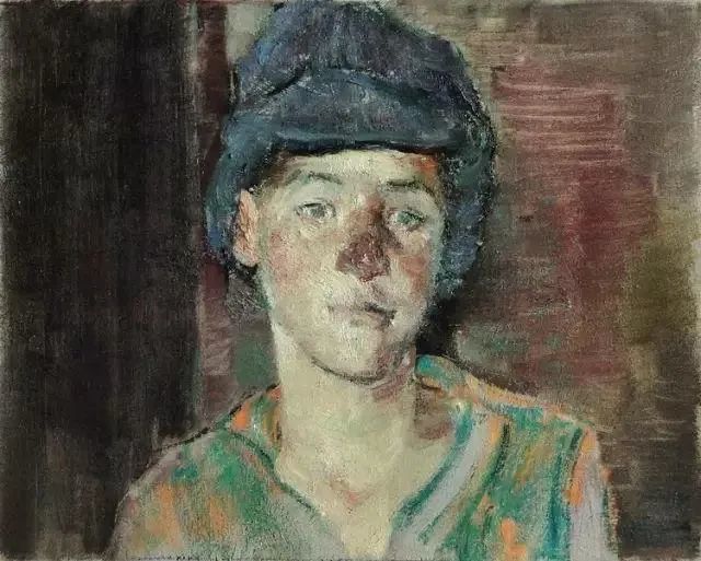 《男孩肖像》油画 李铁夫