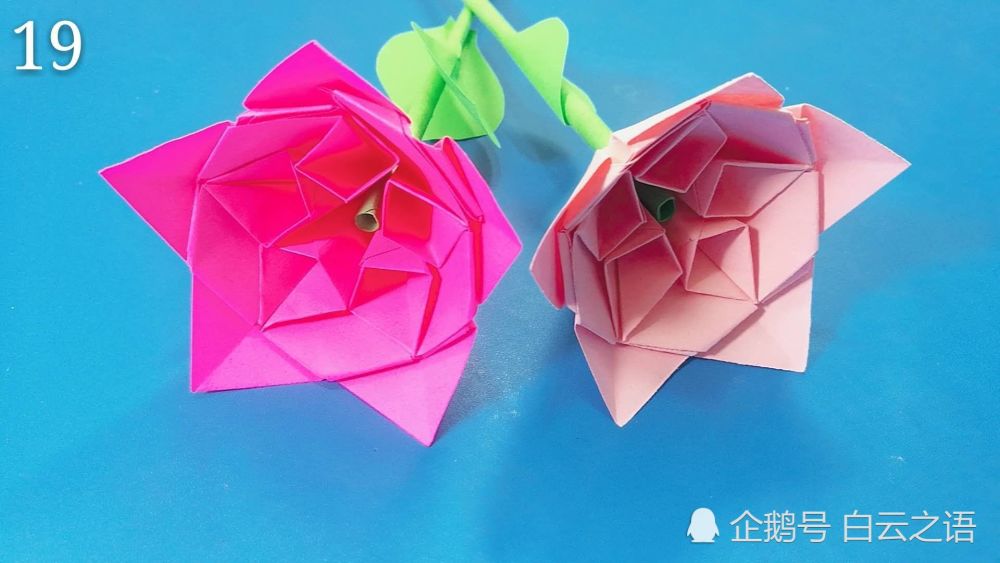 折纸漂亮的牡丹花教程图解,过程非常简单一看就会