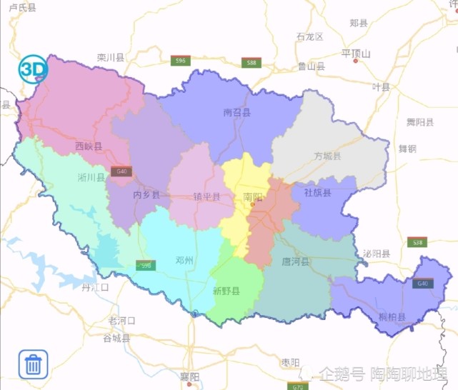 南阳市位于河南省西南部地区,和湖北省,陕西省接壤,在三省交界地带.