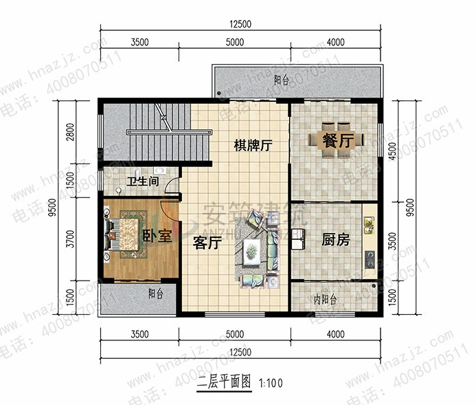 二三层作起居,再加上多开间设计,不管是自住还是作为出租屋都很不错