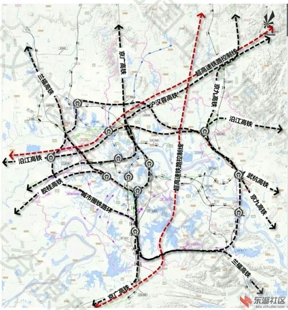 武汉铁路枢纽总布置示意图