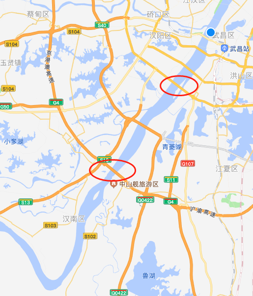 西南环线离纱帽城区还是很远的,西南方向基本就是沿武汉绕城高速布局