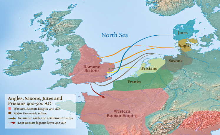 日耳曼部落入侵不列颠路线