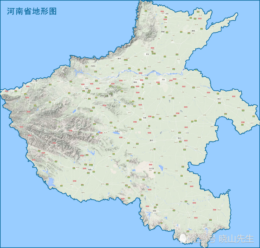 河南省地形图