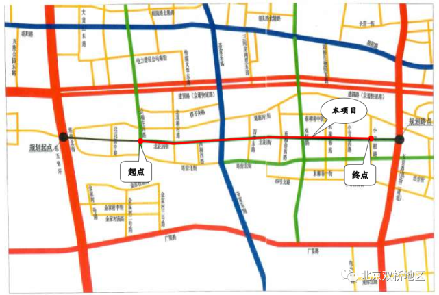 (和双桥路新扩宽段同样宽度同样设计等级),其中定福庄西路-茶家东路为