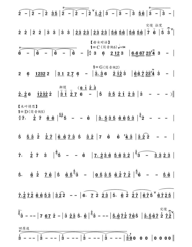 家乡情唢呐曲谱_唢呐百鸟朝凤曲谱(3)