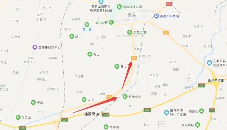 是淮北往北的重要通道 在高速公路开通以前 是前往萧县,徐州等地的