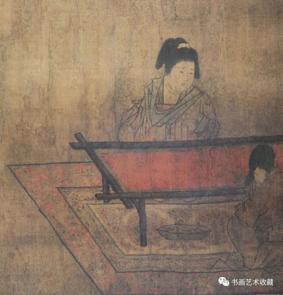 《虢国夫人游春图》卷和《捣练图》卷,传为唐代周昉的《簪花仕女图》