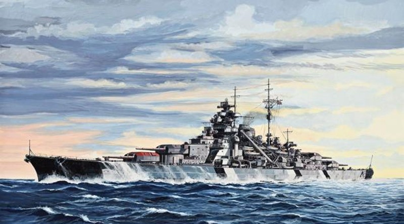 著名的德军"俾斯麦"号战列舰就曾经使用过迷彩涂装.