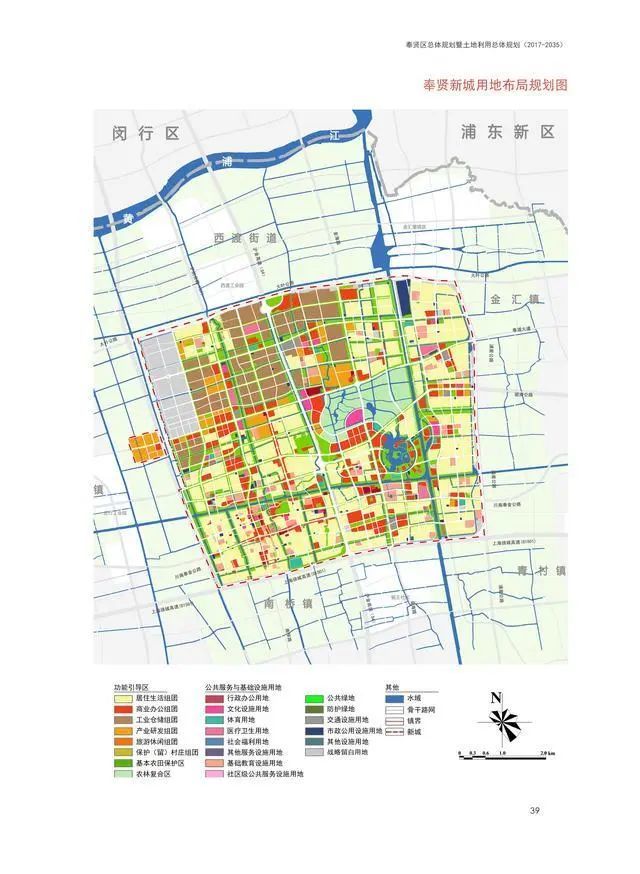 上海市奉贤区的2035年总规的要点:南桥地位很特殊,西强东弱明显