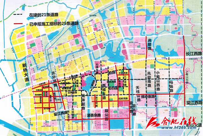 蜀山区运河新城14条道路开工建设