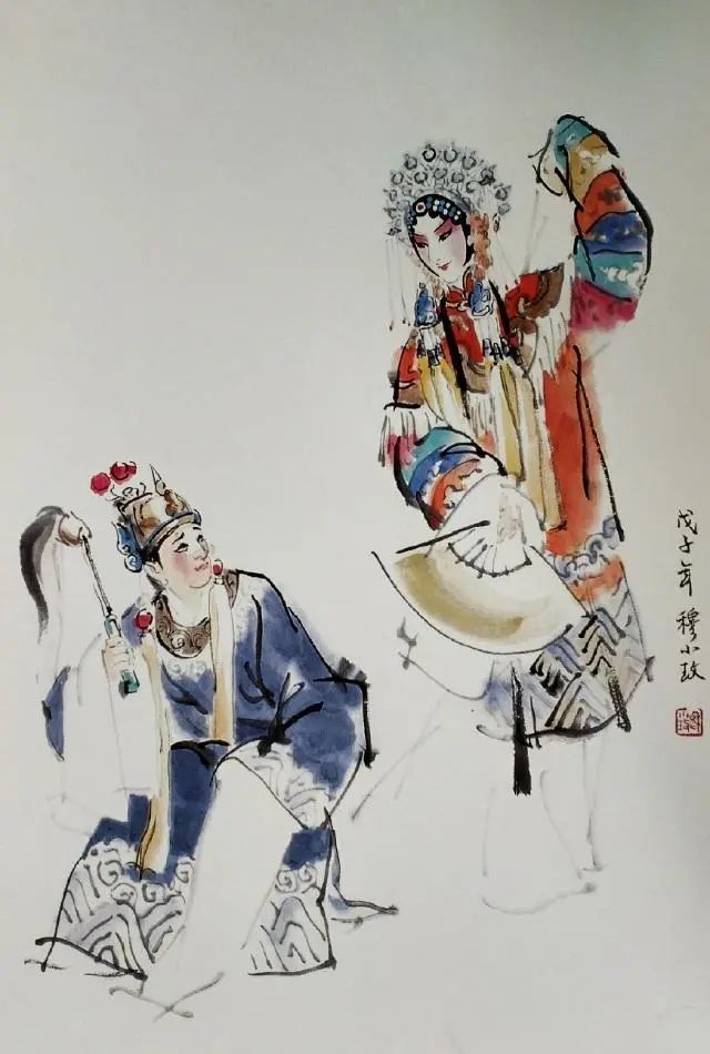 失聪女画家潜心学习20年,用水墨画出京剧里古典美人