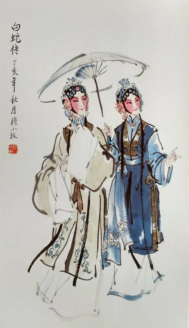 失聪女画家潜心学习20年,用水墨画出京剧里古典美人