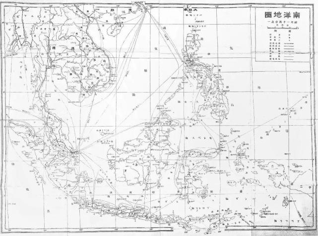 日本二战时期的东南亚地图 日本情报一向以细致著称 不过靠刺刀
