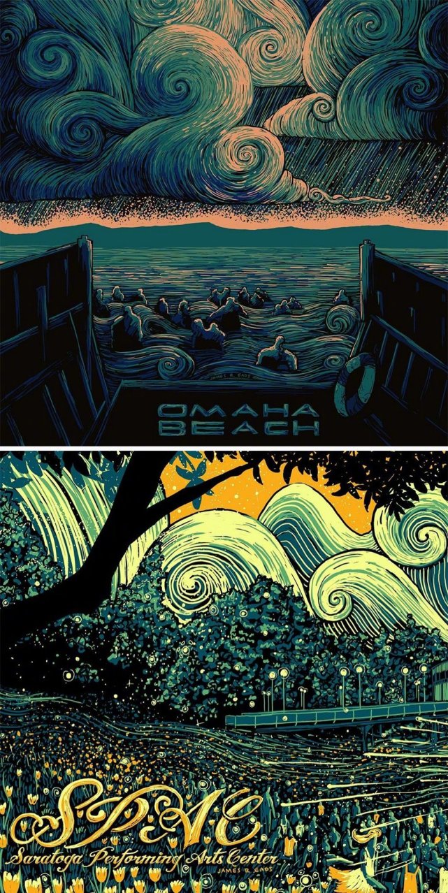 插画师james r.eads:瑰丽的梦承载着夜的迷幻