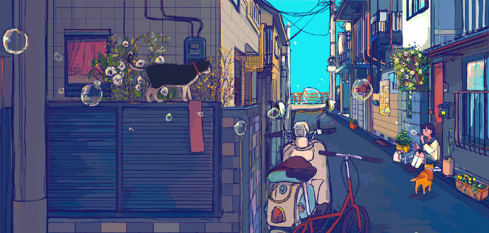 ascan的插画作品,一种浓厚的青春校园气息