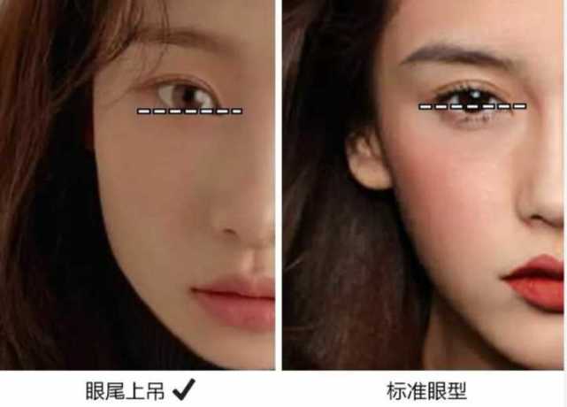 混血风是不允许明显的吊眼,通过外眼角下拉和下至眼尾下拉改善吊眼.