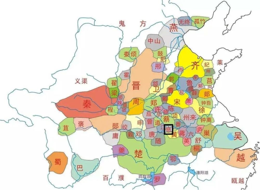 周朝建立后,息国被周人吞并,建立姬姓息国.我们看地图