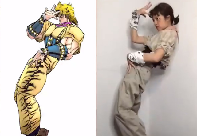 jo厨小姐姐还原jojo立,历代jojo全部拿下,连伊奇也不