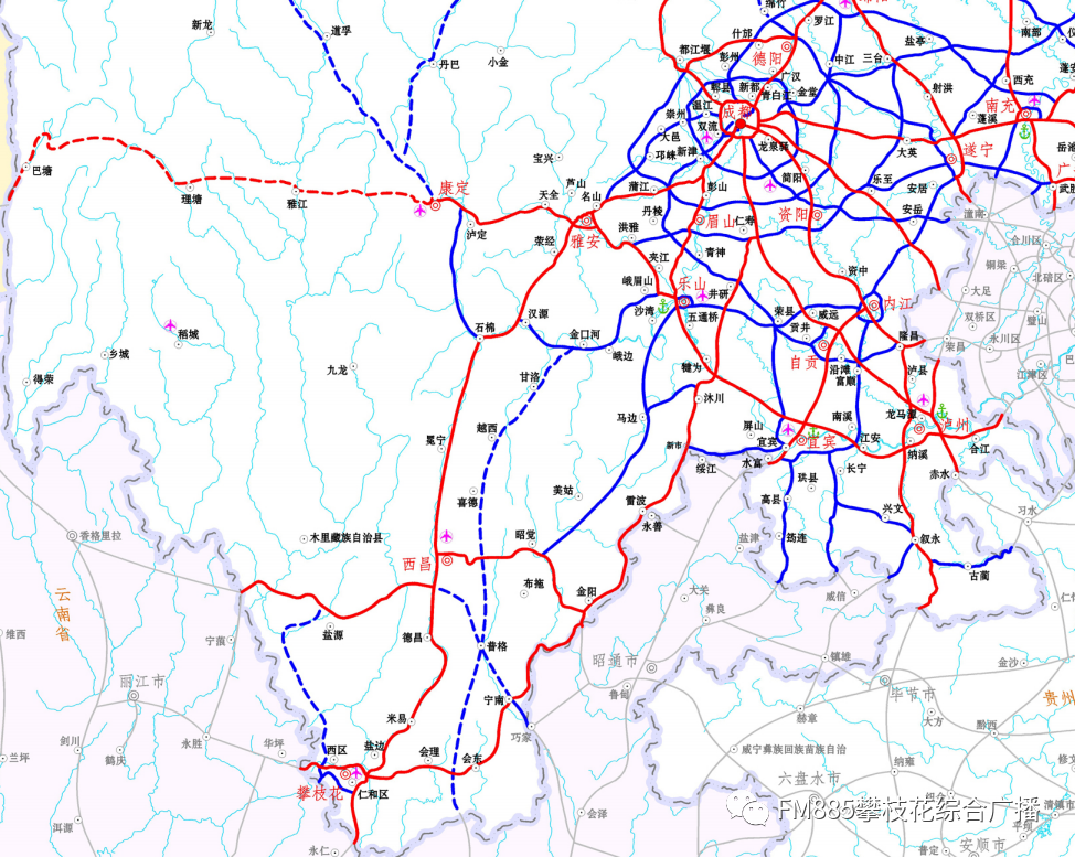 仁寿,沐川,金阳,会东,攀枝花,在《四川省高速公路网规划》(2014 年