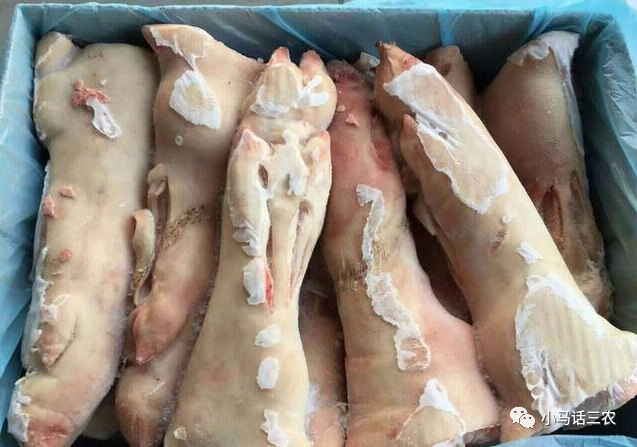 农村大集上的冷冻猪蹄,每斤只要8块钱,这猪蹄从哪来?答案来了