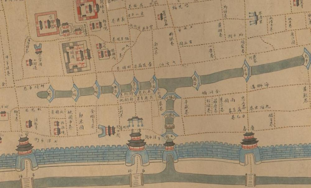 描绘1867年清同治六年浙江省杭州城市地图《浙江省垣坊巷全图》