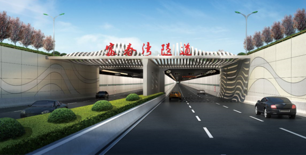 总体鸟瞰图 富春湾大道一期(原江南大道一期), 起点位于富春湾大道