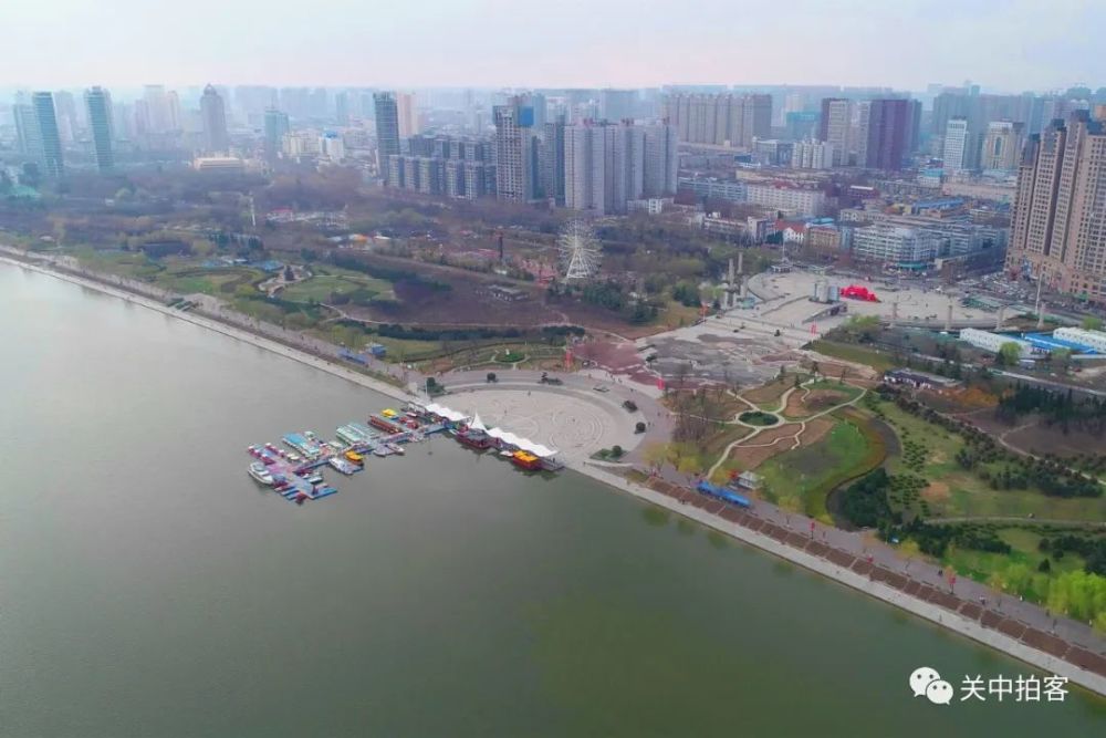 航拍咸阳湖:国家aaaa级旅游景区
