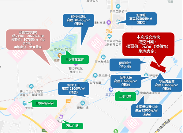 地块位置:佛山市三水区云东海街道塘西线三期西侧地块三