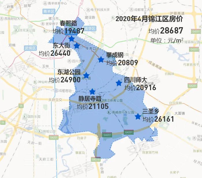 4月全新房价地图全新出炉 来看成都房价有何变化?