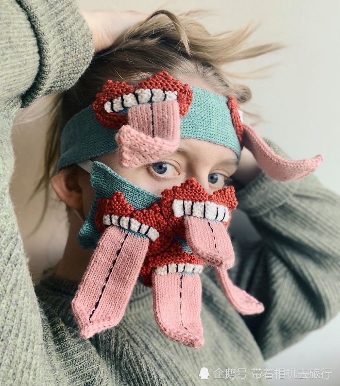 冰岛艺术家创作"怪异口罩",提醒人们注意个人防护