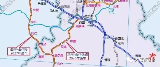 市域至王闵家村设临夏站;南跨牛津河沿南龙山坡脚并行临合高速公路至