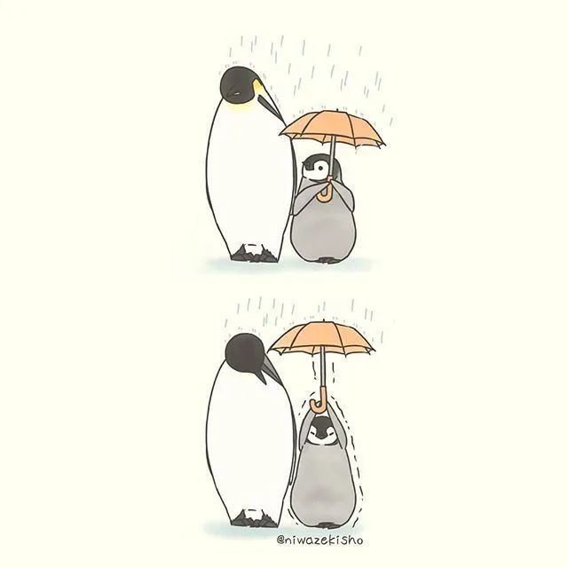 看看日本画师笔下的小企鹅日常:又萌又温馨,太可爱啦!