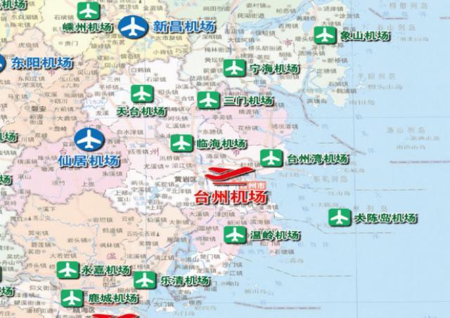 2020版台州市通用机场分布图