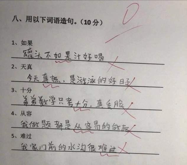 应采儿晒jasper作业小学生常见造句奇才家长老师哭笑不得