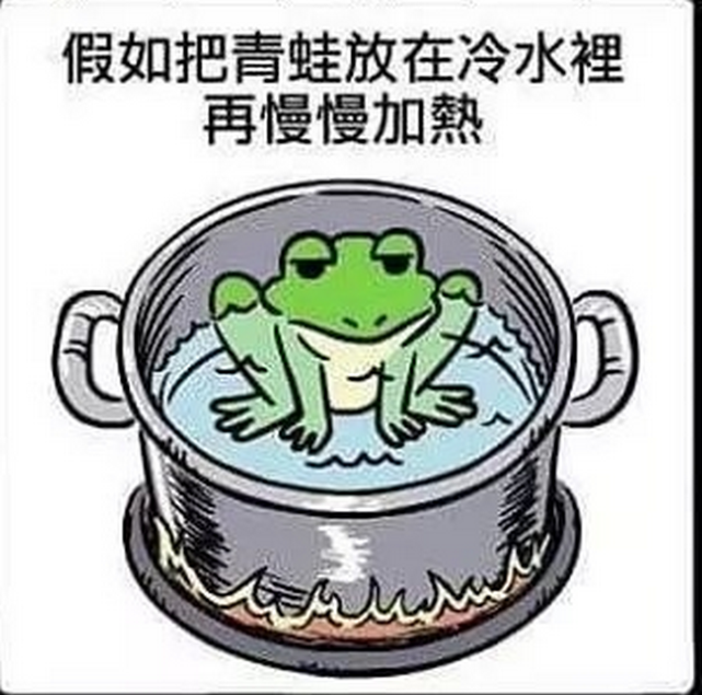 爆笑温水煮青蛙的实验没想到青蛙自己是知道的就是不想出来