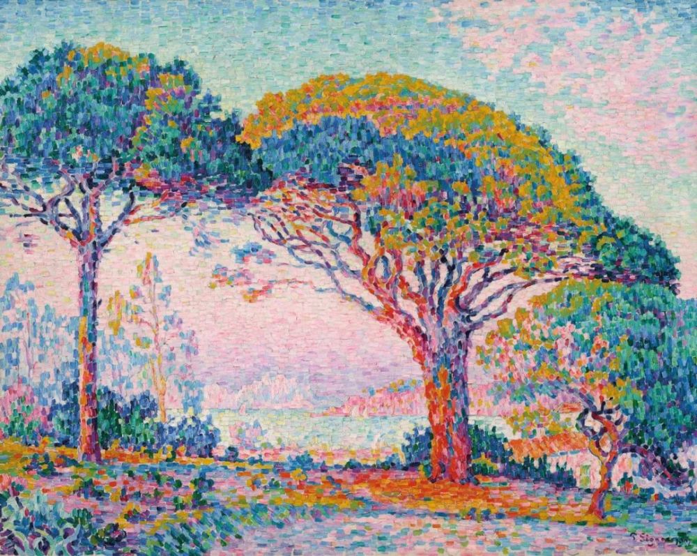 保罗·西涅克《la baie(saint-tropez,布面油画,73.9×92.