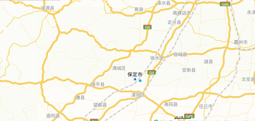 这4处景点由保定的西北向西南一字排开,下面就分别介绍一