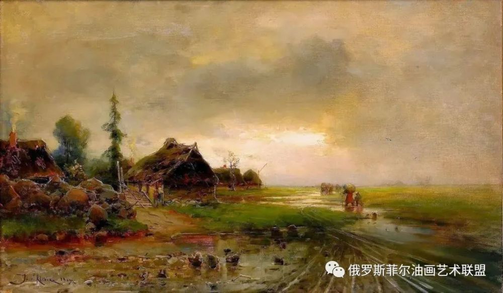 俄罗斯画家朱利叶斯·塞尔吉乌斯·冯·克拉沃大美风景油画欣赏