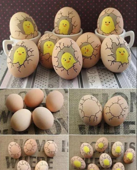 在鸡蛋上画画,充满童趣,大人孩子都喜欢,diy创意手工