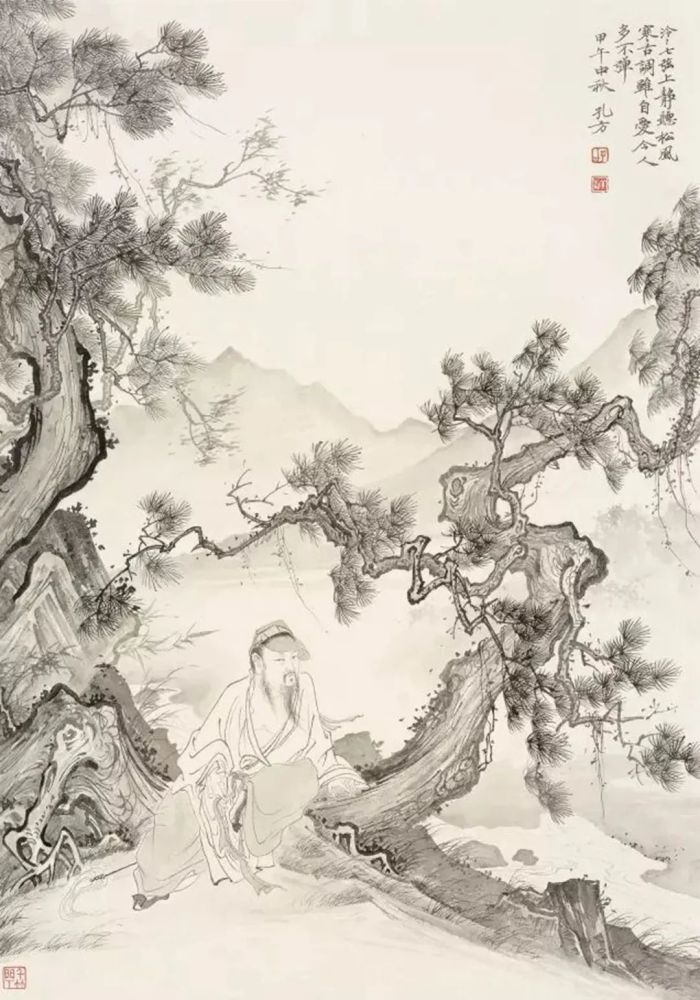 孔方不仅在山水画作中颇有心得,起初画虎较多,而为