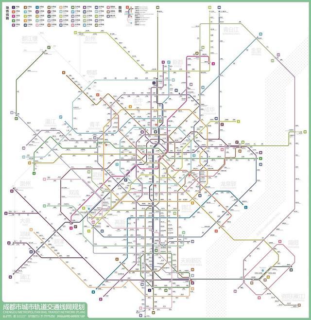 成都规划34条轨道交通线路,1765千米,全域覆盖,不愧新