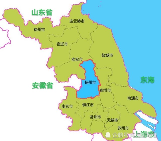 扬州市1县2市3区,建成区面积排名,最大是邗江区,最小