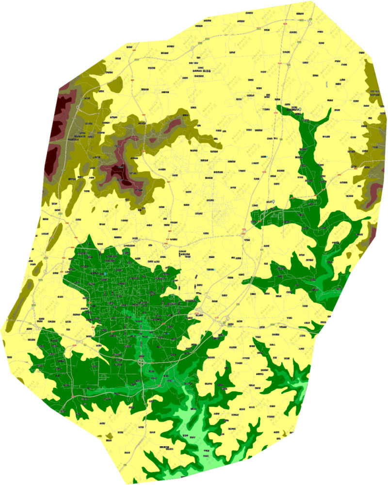 分层设色地形图是一种常见得地理资料用图,在编辑晋城市城市建设相关