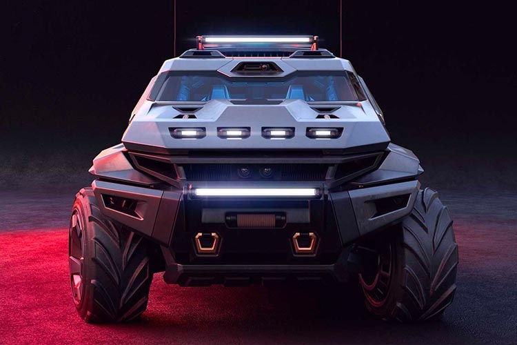 设计师打造装甲概念车armortruck:防弹suv,科幻感十足