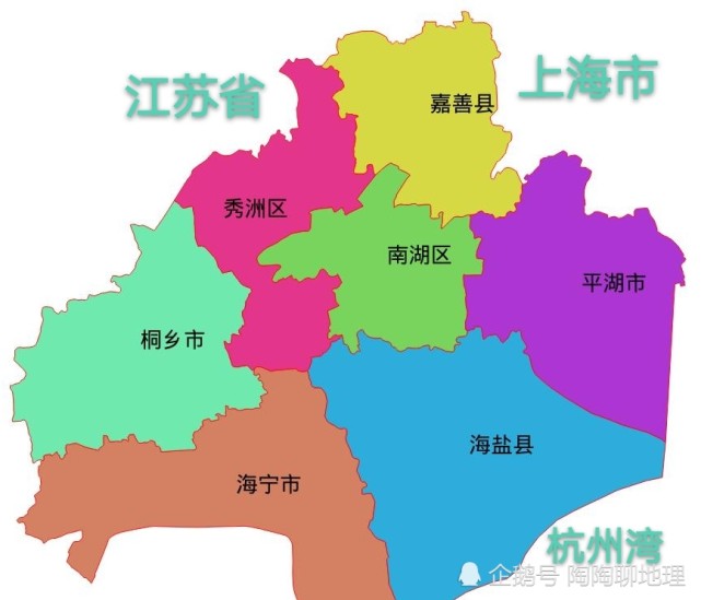 嘉兴市2区2县3市建成区面积排名最大是南湖区最小是海盐县