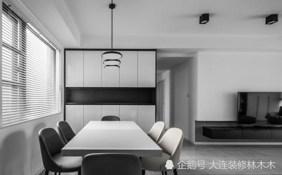 现代简约经典黑白灰——80,90后偏爱的装修风格 大连中港路花园