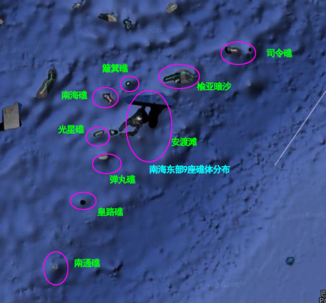 细说南海东南部430公里范围内的9座礁体,各礁体概况介绍