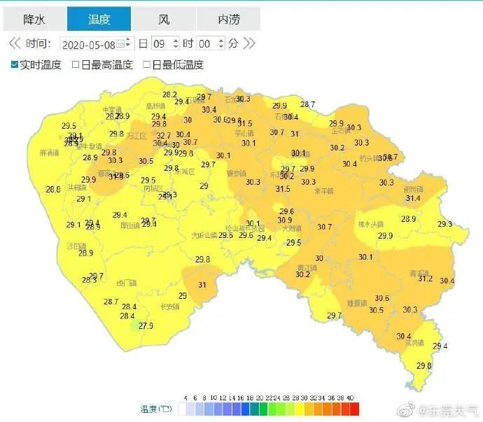 明显的蒸笼模式已经开启东莞在一大早就维持着30℃的气温不过温度却并