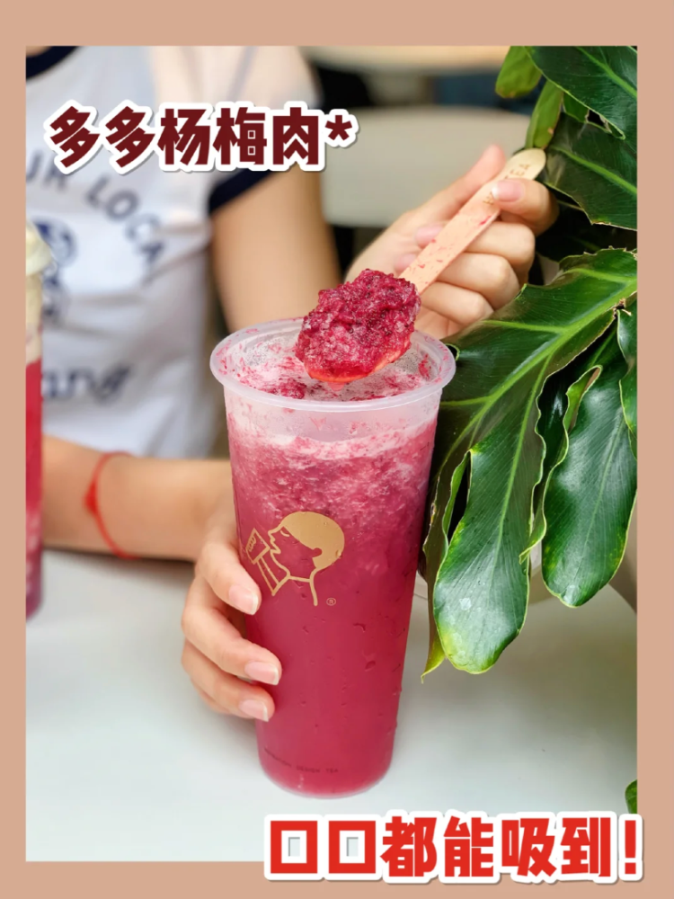 喜茶新出的 多肉杨梅,哇塞,超绝,芝士奶盖也不会腻, 大口大口的杨梅肉